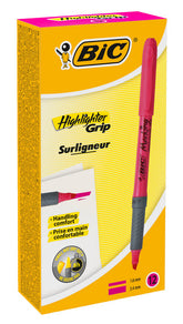 Marcador Bic Highlighter Grip 1,6 Mm Rosa | Bic | Pack 12 Unidades